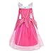 Lito Angels Disfraz de Bella Durmiente para Niñas Vestido de Princesa Aurora Fiesta de Cumpleaños Carnaval Halloween Talla 8 a 9 Años Rosa Fuerte