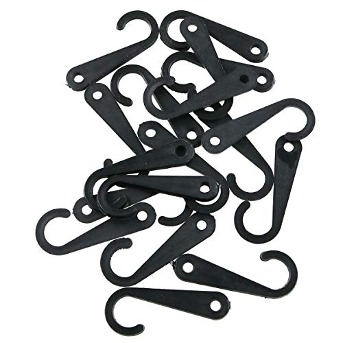 E-outstanding 500pcs Sock Display Hooks 1 3 4 Inch Plastic J-Hooks for Sock Hat Underwear Hanging, Black