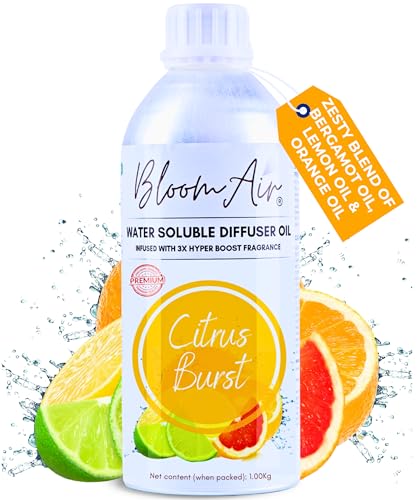 BloomAir Diffuser Oil Citrus,Home Fragrance For Diffusers And Revitalizers,1 Ltr Refill,Strong & Long-Lasting Aroma Oil Infused With 3X Hyper Boost Action For Home And Office