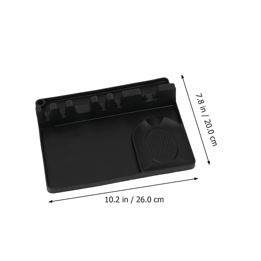 Cabilock Spoons Cooking Spoons Silicone Kitchen Spoon Rest Utensil Rest Drip Pad Non Stove Spatula Holder for Ladle Tongs Kitchen Gadgets Cooking Tools Black Silicone Silicone