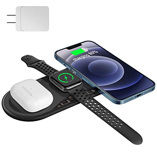 Wireless Charger Station,Topume 3 in 1 Wireless Charging Station 15W Max for iPhone 12/11/11 Pro/11 Pro Max/X/XS/XR/Xs Max/8/8 Plus/SE 2/Samsung Phone, AirPods 2/Pro, iWatch-Black Wireless Charger Station,Topume 3 in 1 Wireless Charging Station 15W Max for iPhone 12/11/11 Pro/11 Pro Max/X/XS/XR/Xs Max/8/8 Plus/SE 2/Samsung Phone, AirPods 2/Pro, iWatch-Black