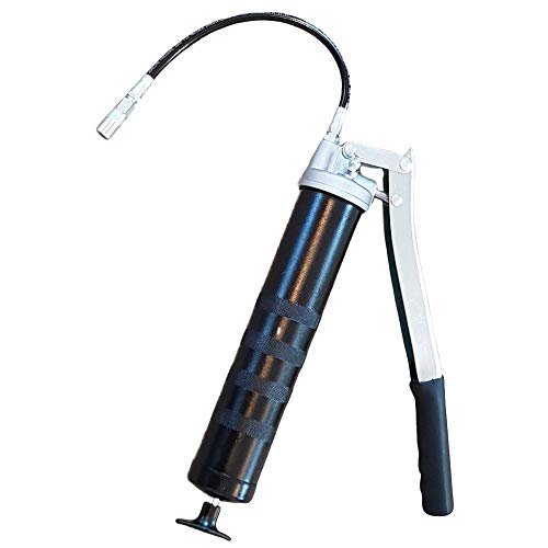 Heavy Duty Grease Gun With 2 Grease Cartridges Bundle Offer, Professional 10,000 PSi Lever Grease Gun with Flexible Hose and Coupler, EP2 Lithium-based Grease, 2 qty 400g/14oz Cartridges, by Agri-Linc