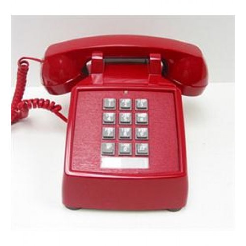 Cortelco teléfono fijo con cable rojo miniatura 1