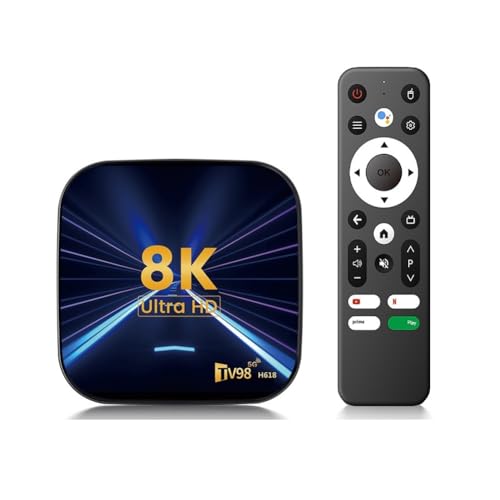 Gosera Decodificador Inteligente para Android TV 8K TV98 Allwinner H618 con WiFi Dual 2.4G y 5G HDR10, Reproductor Multimedia 2+16G, BT5.0, Enchufe de la UE.