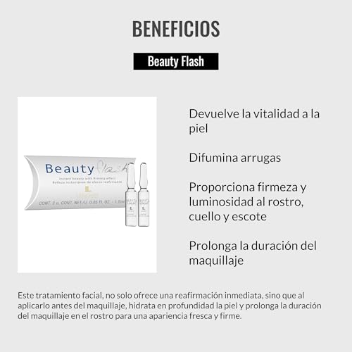 LENDAN - Ampollas Tratamiento Reafirmante Facial - Beauty Flash - 2 x 1,5 ml - Devuelve la Vitalidad a la Piel - Difumina Arrugas - Proporciona Firmeza y Luminosidad al Rostro, Cuello y Escote - imagen 3