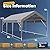 PEAKTOP OUTDOOR 12x20 ft Heavy Duty Carport, Portable Car Canopy, Garage Tent, Boat Shelter with Reinforced Triangular Beams and Ground Bar, Gray