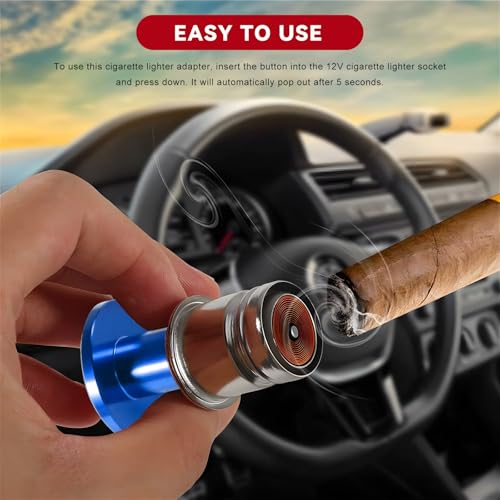 Image of Nitrous Car Cigarette Lighter, 12 Volt Aluminum Auto Cigarette Lighter Plug Replacement, Universal Cigarette Lighters Button Decoration for Most Vehicle Socket Size A