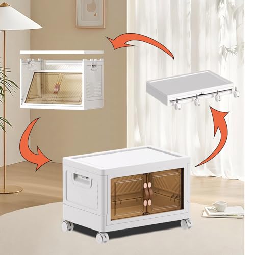 Bac de rangement plastique empilable 63L pour dressing chic - 6