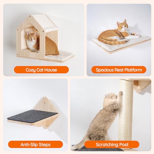 Set de 5 Repisas de Pared para Gatos HOOBRO miniatura 5