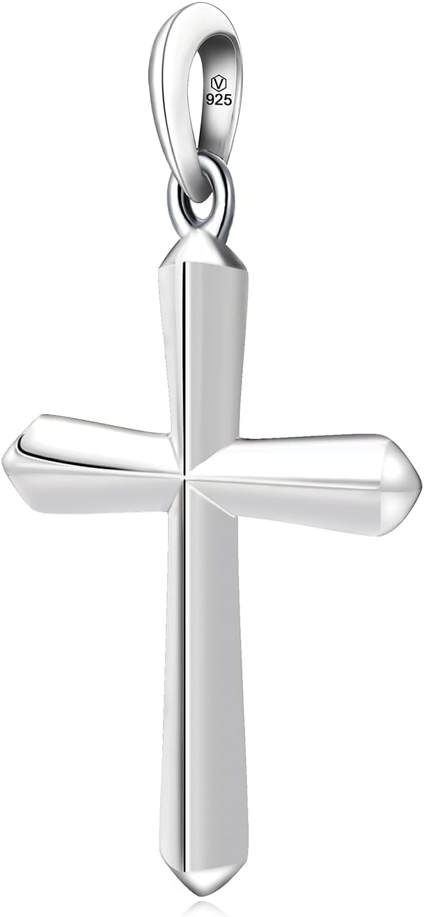 VENICEBEE® Traditional Christian Cross Pendant Necklace Solid 925 Sterling Silver Metal Sacramental Protection Perfect Medium Size Cross + Black Velvet Pouch, Polishing Cloth, Fine Gift Box - Image 4