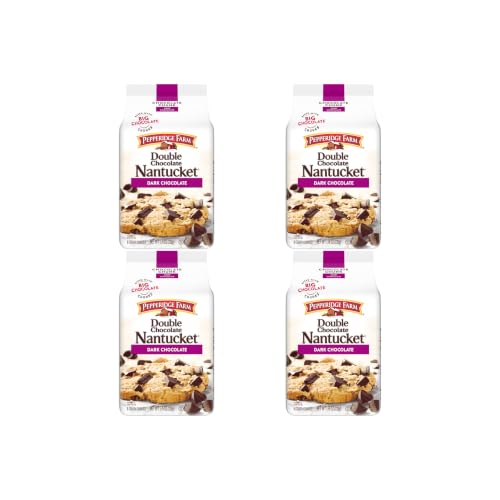 Pepperidge Farm Nantucket Double Dark Chocolate Chunk Cookies, 7.75 Oz Bag (Pack of 4)