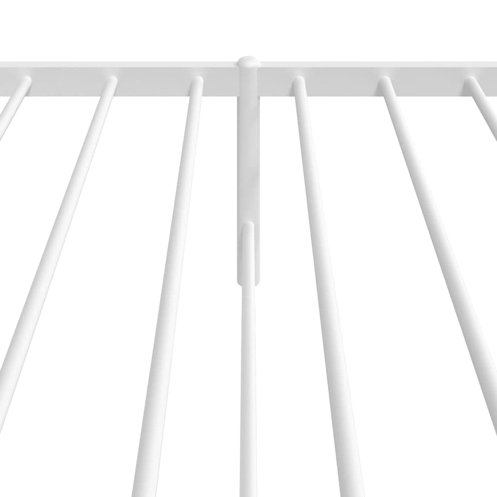 vidaXL Bettgestell, Bettrahmen mit Kopfteil Lattenrost, Metallbett Bett für Schlafzimmer, Einzelbett Gästebett, Metall Weiß 100x200cm