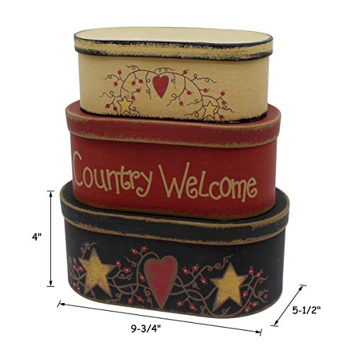 CVHOMEDECO-Farmhouse-Oval-Country-Welcome-Cardboard-Nesting-Boxes-Large-9-34-x-5-12-x-4-Inch-Set-of-3 CVHOMEDECO Farmhouse Oval Country Welcome Cardboard Nesting Boxes Large 9 34 x 5 12 x 4 Inch Set of 3