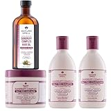 Nature Spell Dandruff Complex Set, Soothing & Hydrating Formula, Helps Reduce Flaking & Dryness with Tea Tree, Coconut Oil & Zinc, Includes Shampoo, Conditioner, Hair Mask and Oil, Vegan, Pack of 4