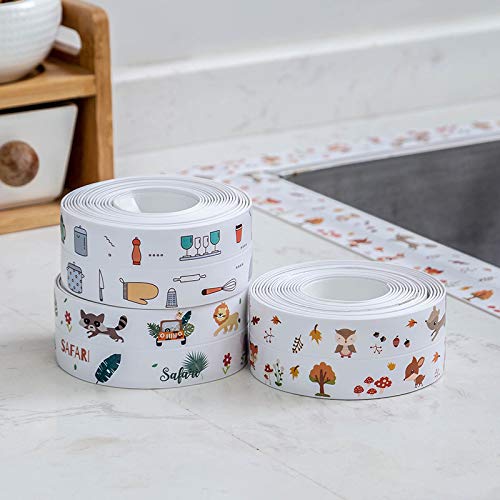 Image of Kitchen Sink Platform Sticker Bathroom Corner Tape Waterproof Self-Adhesive Kitchen Caulk Tape Bathroom Basin Decorative Trim Wall Caulk Strip Toilet Sealant Tape (1pcs)