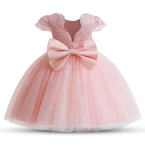 TTYAOVO Bebé Chica Flor Vestidos Cumpleaños Fiesta Tutú Vestir Talla (100) 2-3 Años 07 Rosado-T