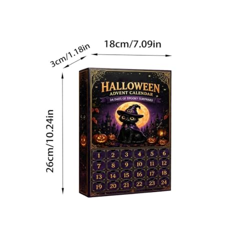 Halloween Cat Advent Calendar 2026, 24 Pcs 2D Fright Acrylic Decorations - image 2