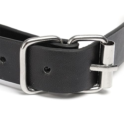 Image of DFsucces Leather Restraints Ball Mouth Plug Silicone Bondage Ball Gag Hollowed-Breathable Silicone Sex Gag Muzzles Adjustable Strap Bondage Harness Restraints( (Black-J1)