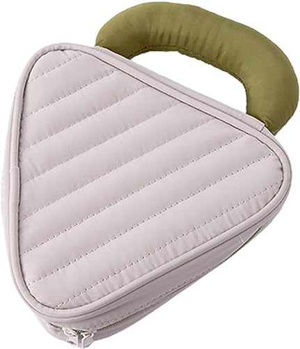 Image of House of Quirk Makeup Organizer Travel Cosmetics Toiletry Bag Macaroon-Colored with Handle (Grey)