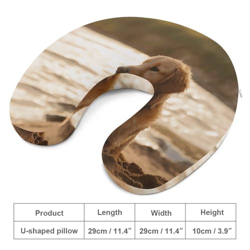 Almohada U de espuma viscoelástica 30x25 cm para viaje miniatura 2