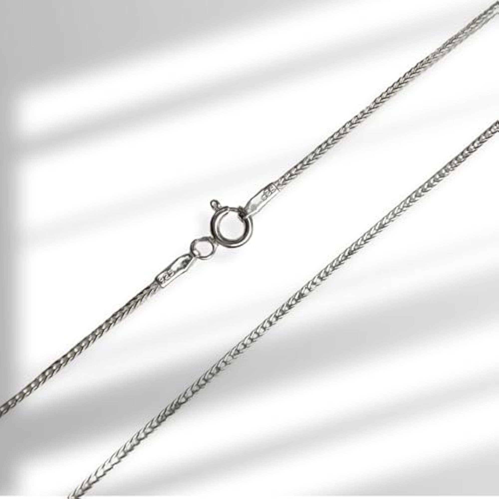 Women's 24 Inch Pure 925 Rhodium Snake Chain, Lightweight