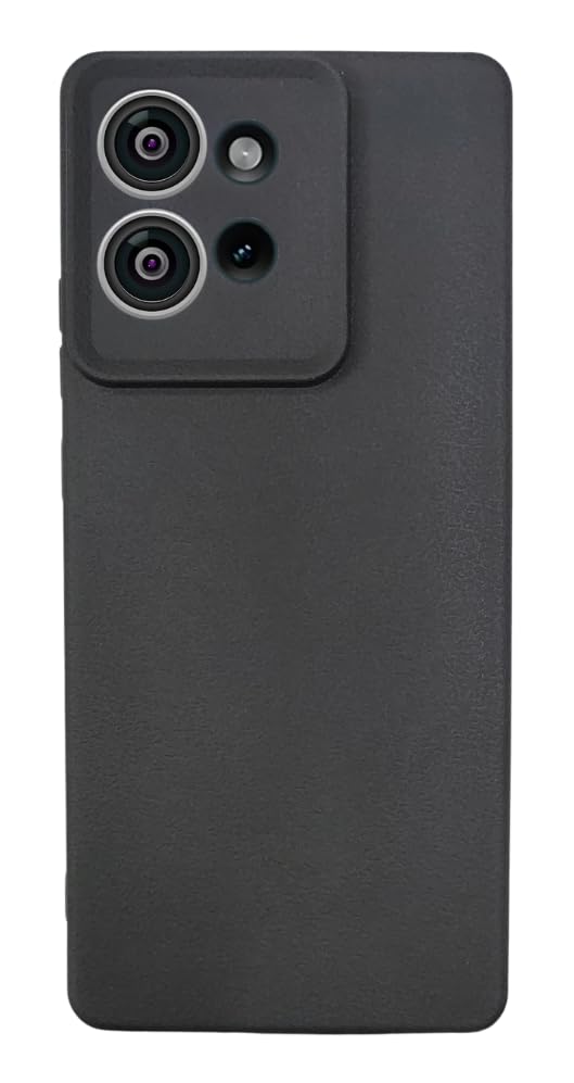 Scalebee Back Cover for Motorola Moto Edge 50 5G Leather Textured Soft and Flexible Matt Finish Anti Slip Scratch Proof Camera Protection Silicon Phone Case (Black)