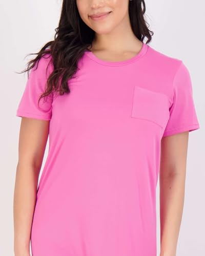 Image of Real Essentials 3 Pack: Women's Short Sleeve Nightgown Dress - Nightshirt Pajama Sleep Shirt Sleepwear (Available In Plus)