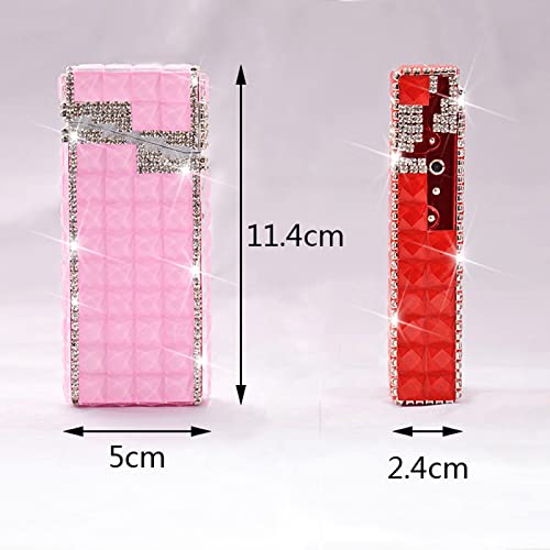 Hqpcahl Aluminum Cigarette Case, Slim 100Mm King Size 20 Cigarettes Cigarette Box, Rhinestones, Cute, Glitter, Sunlight, Hand Made Cigarette Case For Women,11.4X5X2.4Cm,E #TOP4
