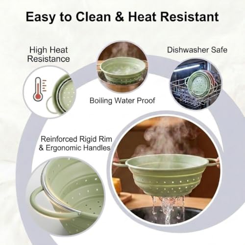 Collapsible Silicone Colander Set of 3, Tongs Included by DYONDER - Used condition - Image 6