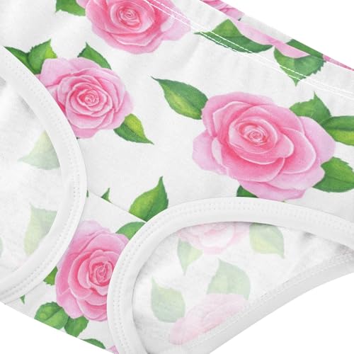Joisal Toddler Underwear Floral 2t Cotton Panties for Girl Florals Underpants Briefs Roses Green Leaves4