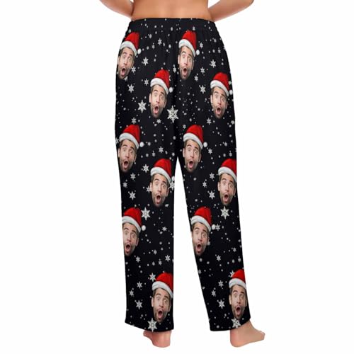 Custom Face Pajama Pants for Women Men Personalized Sleep Bottoms Christmas Printed Pj Casual Pajamas Loose Fit Lounge Pants 6