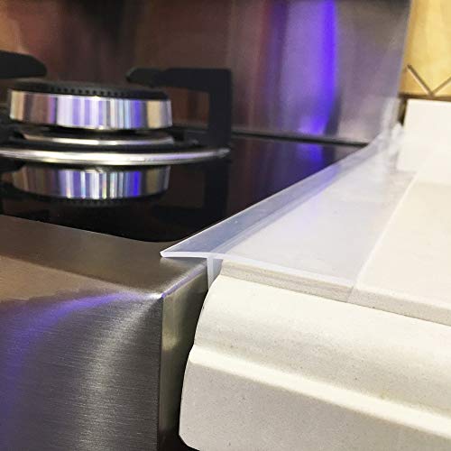 Image of Kitchen Stove Counter Gap Covers - 25 Inch Silicone Gap Filler 2pcs Clear