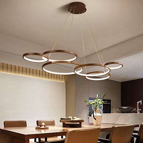 Lustre plafonnier LED 88W suspendu avec télécommande de salon - 4