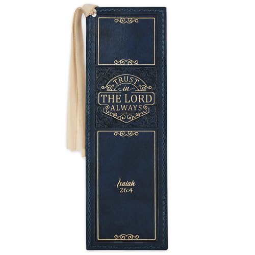 Image of Christian Art Gifts Faux Leather Scripture Bookmark: Trust in the Lord