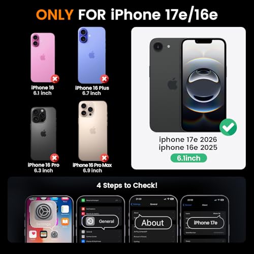 Coque iPhone 16e avec protecteur d'écran et protection caméra amovible - 2