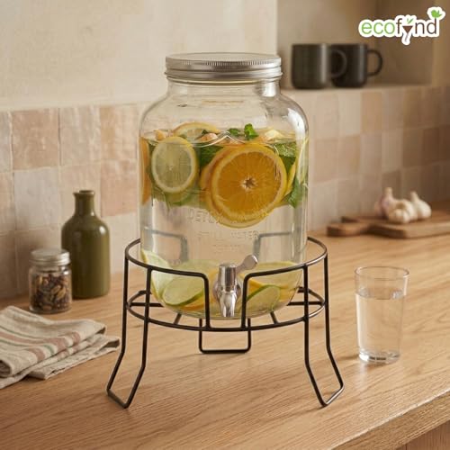 Image of ecofynd Round Heavy Duty Cole Matka Stand for Kitchen, Water Pot Stand, Terracotta Stand for Kitchen Utensils, Multipurpose Dispenser Rack, Pot Stand, Jar Holder, (PS302-BLK)