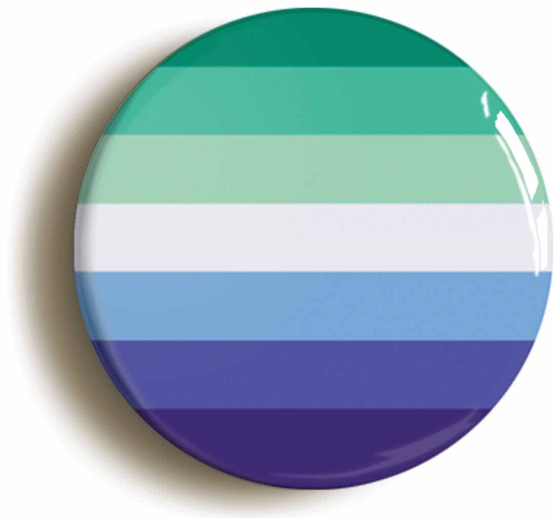 Gay Male Pride Flag Fridge Magnet (Circular 2inch / 50mm Diameter)