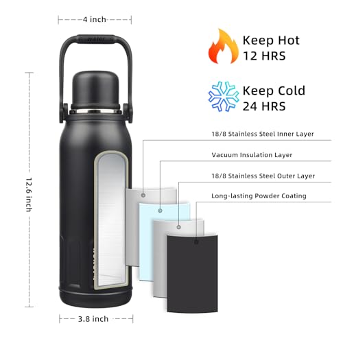 Image of BJPKPK Stainless Steel Insulated Bottle with Handle & Strap, 50oz