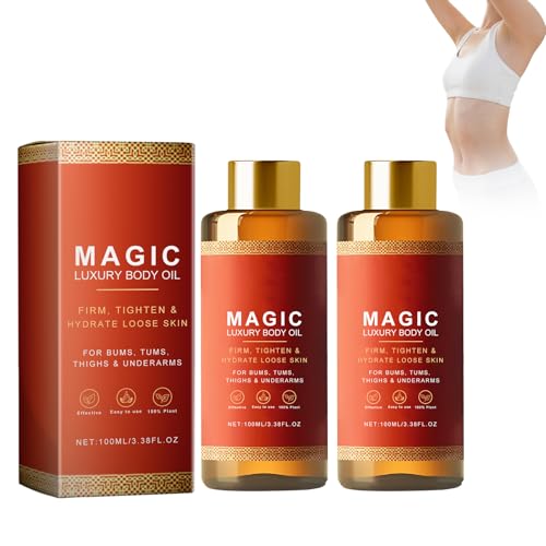 Aceite Corporal Mágico Reafirmante x2 Unidades - Reafirmante con Colágeno para Aclarar y Nutrir la Piel, Aceite Corporal Mágico de Lujo para Mujer con Vitamina E, Ideal para Rutinas de Blanqueamiento