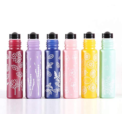 Glass Roll On Bottles - 6 Pcs Travel Vial Container