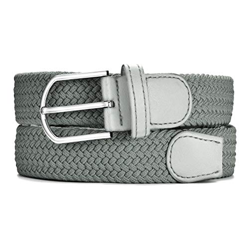 MASADA Ceinture en tissu - Ceinture stretch élastique pour hommes et femmes 3,2 cm de large 110 - 120 cm cm de long - Gris clair Cover