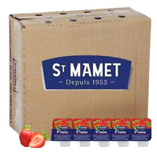 ST MAMET | 150 Barquettes de Confiture de Fraise | Doses individuelles de 25 grammes pour un plaisir sans excès, pratique à emporter, idéal pour la...