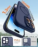 TOCOL Etui do iPhone'a 14 Pro Max, Kompatybilne z MagSafe, Wbudowany Pierścień Magnetyczny, Zintegrowana Ochrona Aparatu, Odporne na Uderzenia, Matowe Magnetyczne Etui, Niebieski