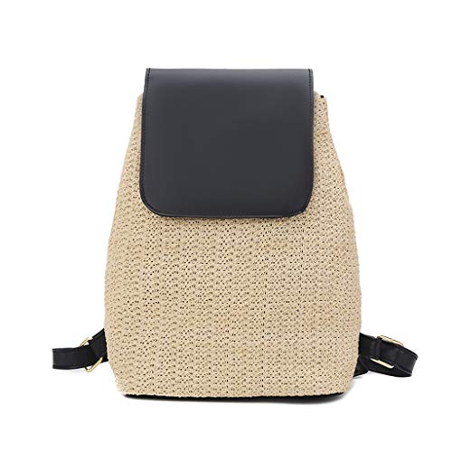 JERKKY Mochila Bolso de Paja de Moda de Verano para Mujer de Viaje de Libro de Playa