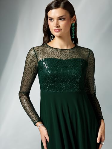Image of Miss Chase Women's Long Sleeve Sequin Maxi Dress