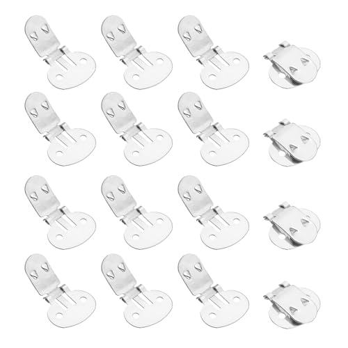 YELARXI Stainless Steel Flat Blank Shoe Clips Flat Blank Shoe Clips Bulk Supplies Metal Embellishments 19 x 31 mm & 16Pcs & Silver -Fitting for (DIY Crafts Decoration/Clothing/Beads)