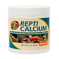 Zoo Med A33-3E Repti Calcium ohne D3, 85 g, Nahrungsergänzungsmittel für Reptilien und Amphibien - phosphorfrei!
