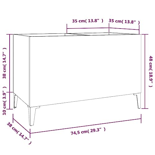 Meuble de rangement multimedia noir pour ranger vinyles - 8