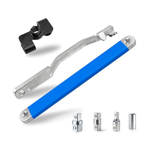 Offset Extension Wrench Durable Chain Drive Wrench Set with High Hardness and Universal Compatibility Includes 3 Colors Wrench Extender and 4 Sizes Adapters Maximum torque 53 ft 0 Swing Arg