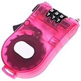 HOLIDYOYO Retractable Snowboard Lock with Password Cable, Lightweight Pink Ski and Bike Security Lock for